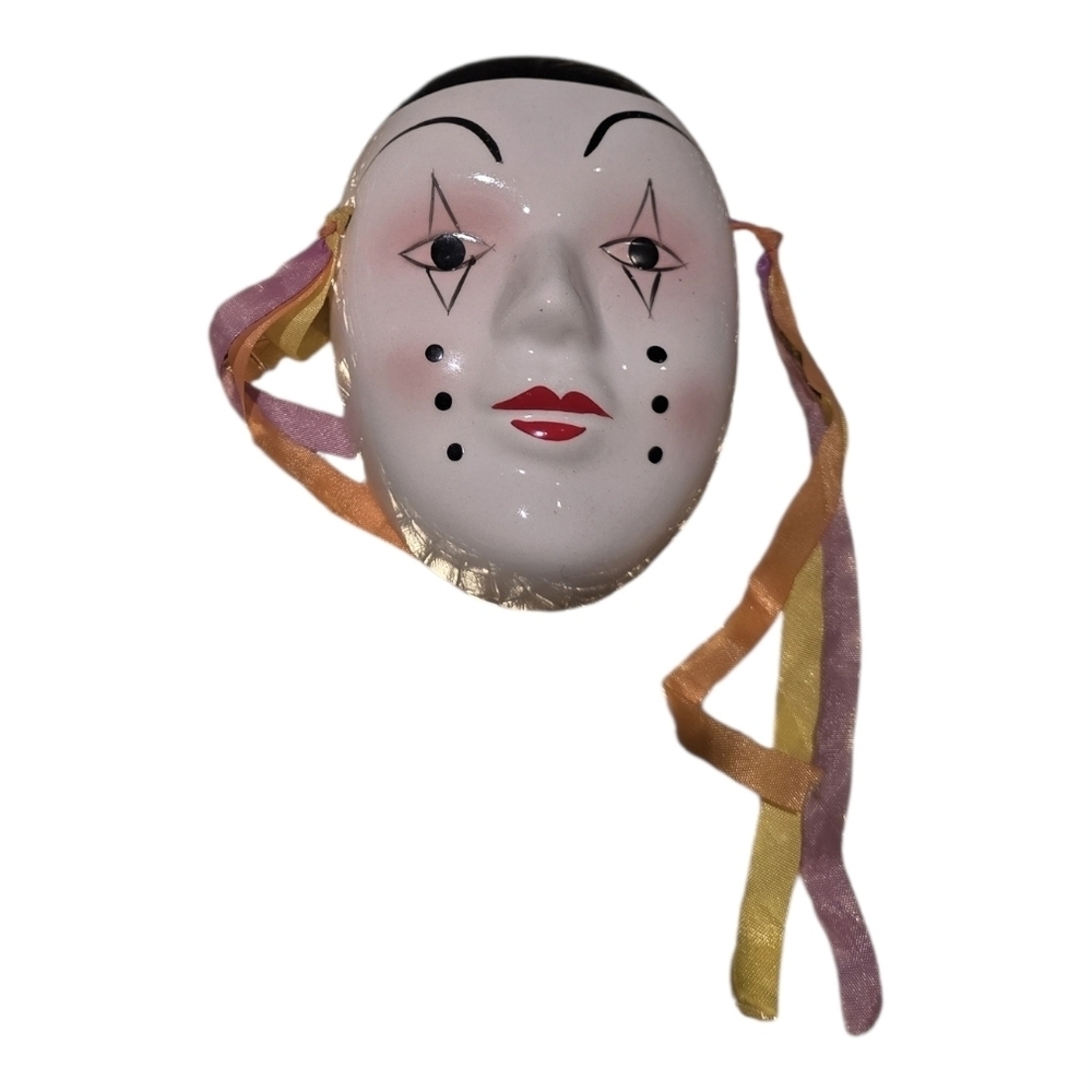 Jester Mask Wall Art with Vibrant Ribbons NEW - Picture 3 of 10